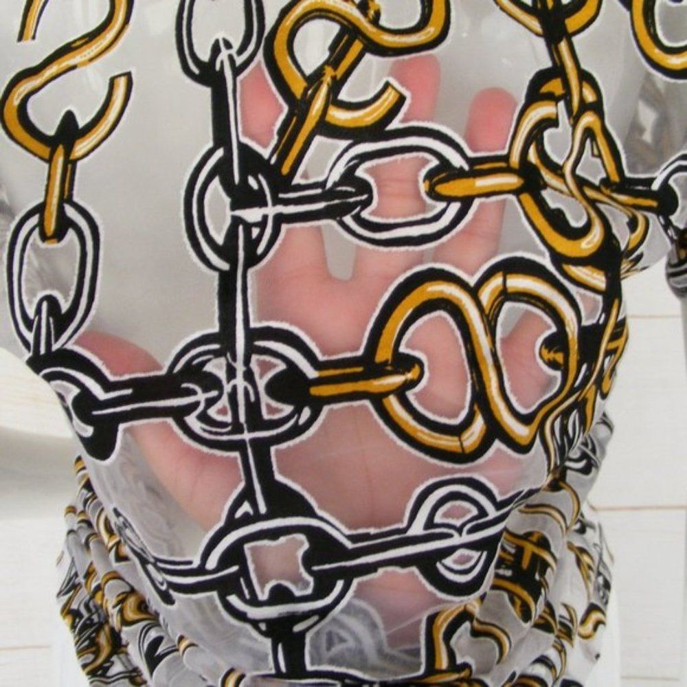 ASOS Sheer Tee, 10, Chain print Burnout, Ringer Collar, Short sleeves - Picture 2 of 8